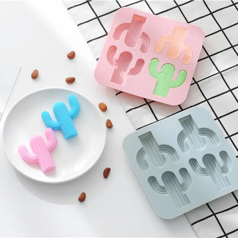 

4 Cavity Desert Cactus Silicone Mold Cake Baking Tools DIY Ice Tray Chocolate Mould Pastry Bread Cake Tools