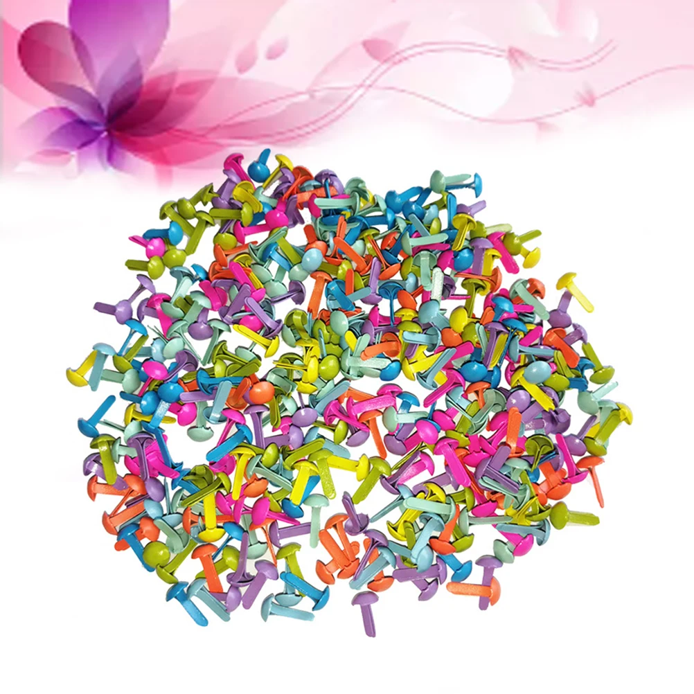 Metal Brads Scrapbooking Decoration 100 Pcs Mini Brads Assorted Colors Round Brad Pastel Brads Embellishment Fastener For Scrapbooking Making Stamping DIY
