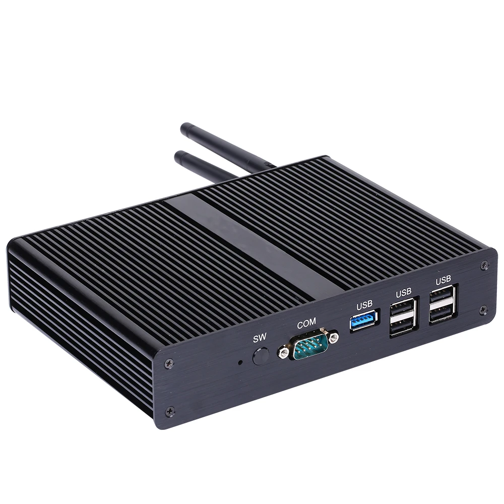Безвентиляторный мини ПК Intel Celeron J1800 Windows 10/Ubuntu [HUNSN BM10L] (WiFi/VGA/1HD/4USB2.0/1USB3.0/1LAN/2COM)|Мини