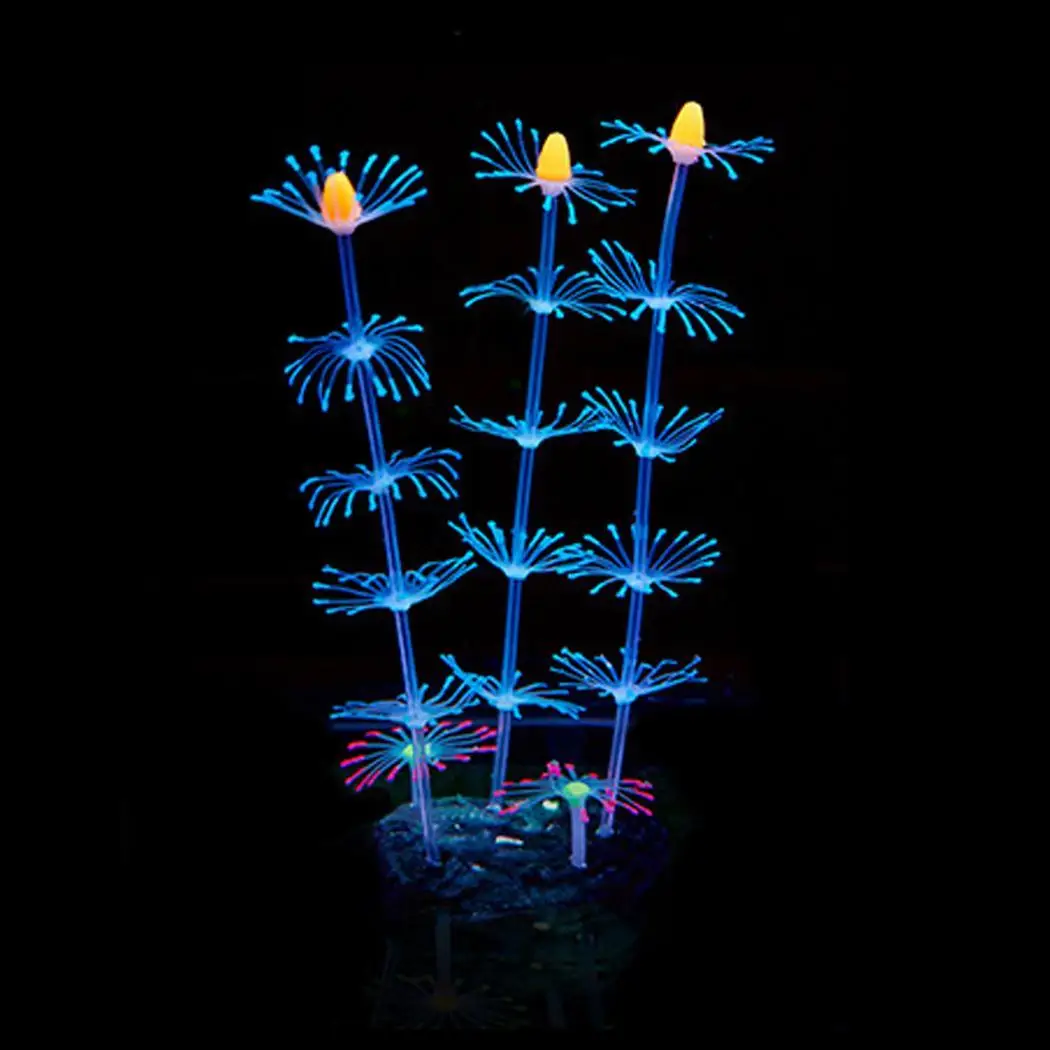 

Artificial Plant Glowing Coral Fish Tank 75g Landscape Ornament Aquarium Casual Plant Decoration