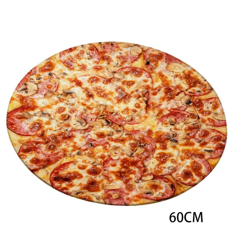 

Pizza Printing Round Mat Anti-slip Personal Food Creation Kitchen Carpet Water Absorption Antifouling Home Decoration