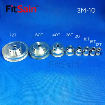 

FitSain-3M 12T/15T/18T/20T/28T/40T/60T/72T aluminum alloy pulley reduction ratio drive synchronous wheel