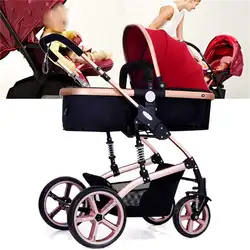 Детские коляска прогулочная могут сидеть лежачие Складные Путешествия свет толчок от двухстороннего детская коляска с амортизирующей 3 в 1