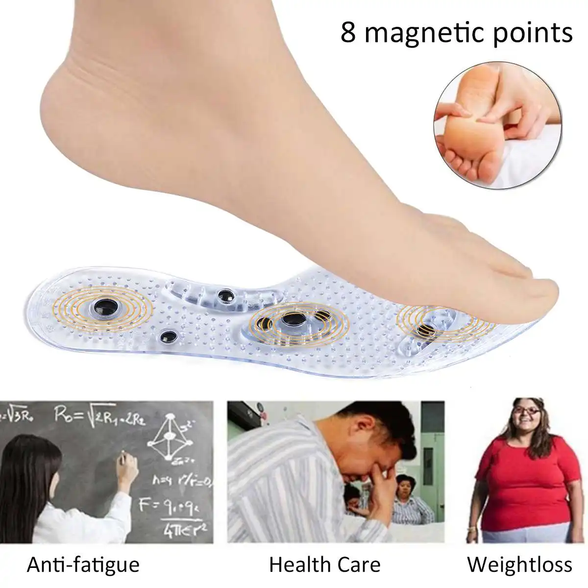 Soft Silicone Insole Therapy Anti Fatigue Health Care Massage Foot Insoles Therapy