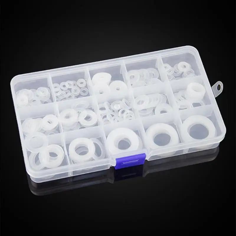 250pcs/set Soft Nylon Washers Insulation Plumbing Leak-proof Gaskets Kit #HE 