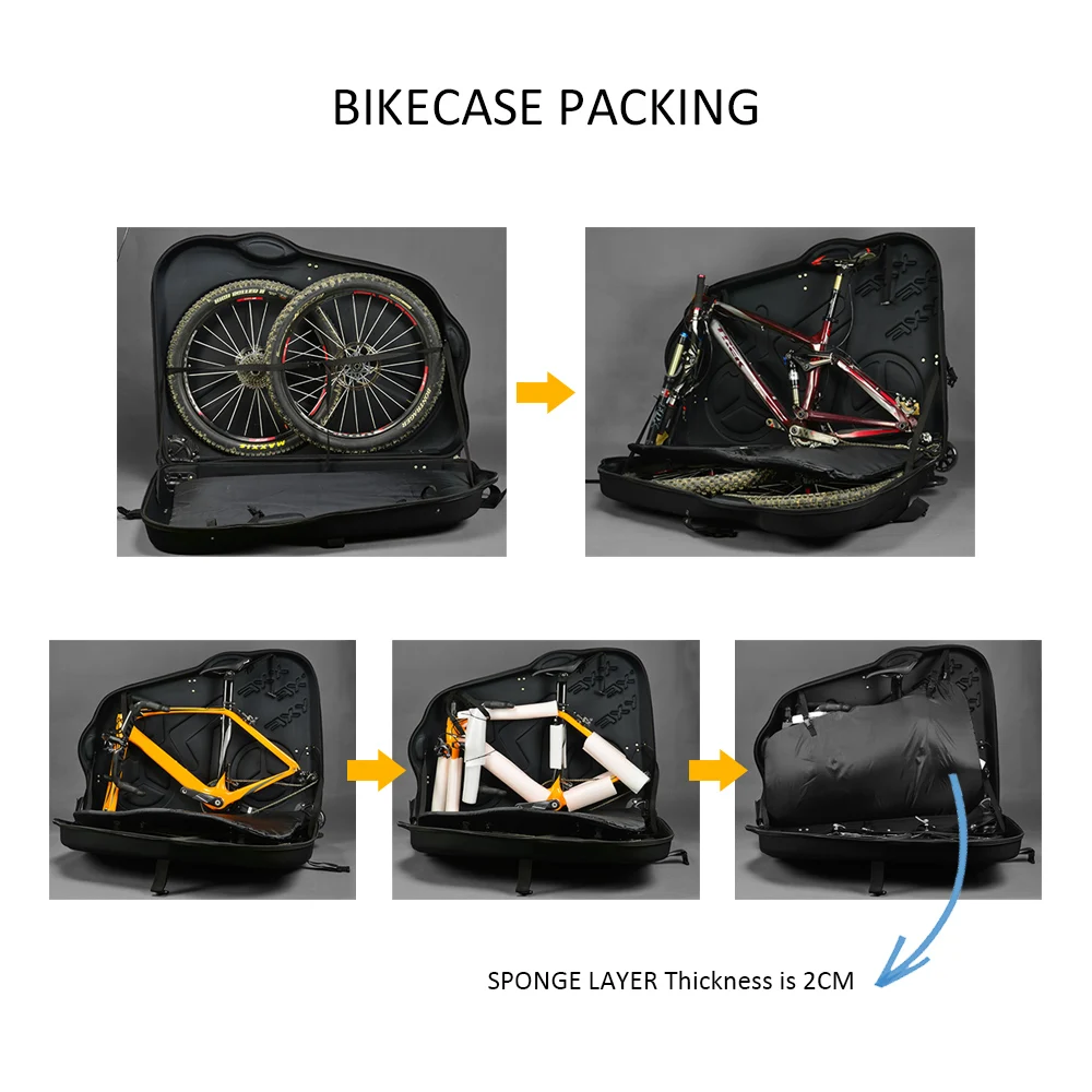 Clearance XXF EVA Bike Transporter Bag with Wheel for 26"/700C/27.5" Mountain Road Bike Clam Shell Design Travel Transport Equipment 1 Clearance XXF EVA Bike Transporter Bag with Wheel for 26"/700C/27.5" Mountain Road Bike Clam Shell Design Travel Transport Equipment 1