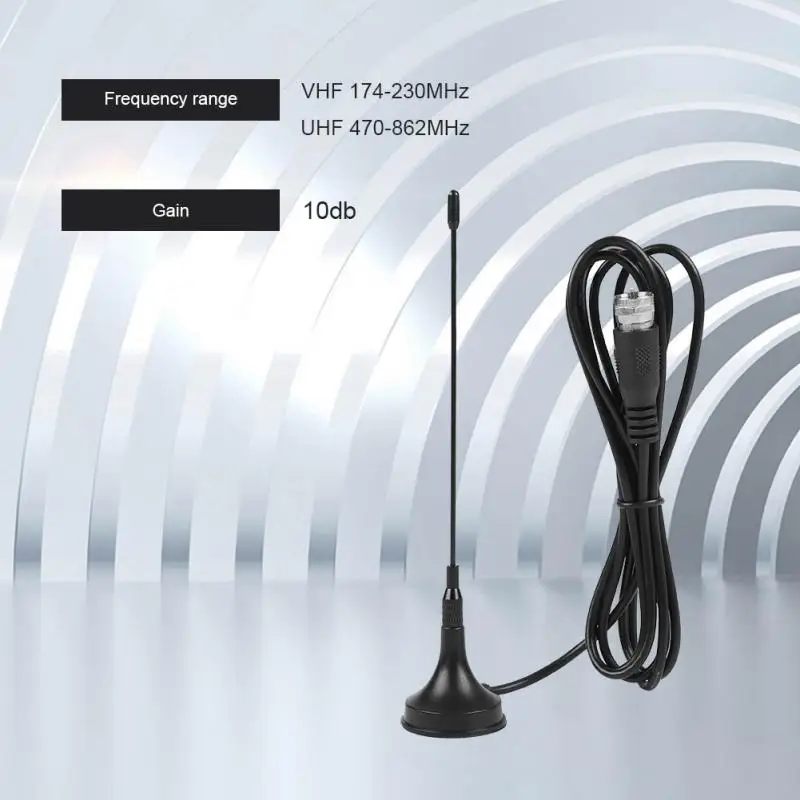 Цифровая домашняя HD ТВ антенна DVB T UHF/VHF Двухдиапазонная Магнитная присоска