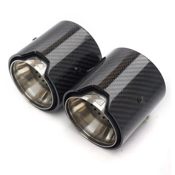 

66MM IN 93MM OUT Car Exhaust End Tail Tips Carbon Fiber Glossy For BMW M Performance exhaust pipe M2 F87