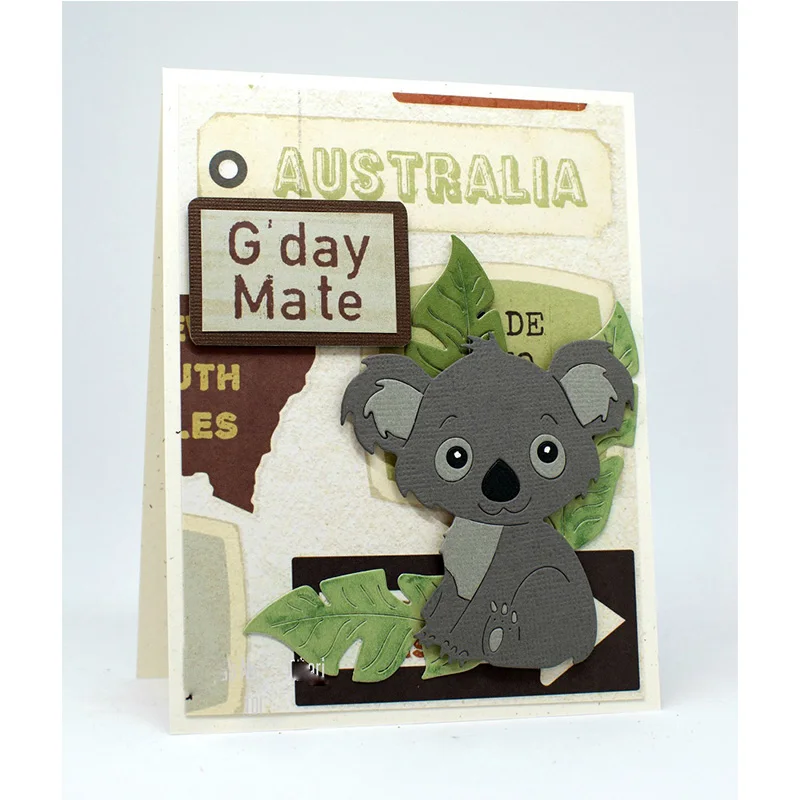 Симпатичные Koala металлические трафареты для пресс формы изготовления карт