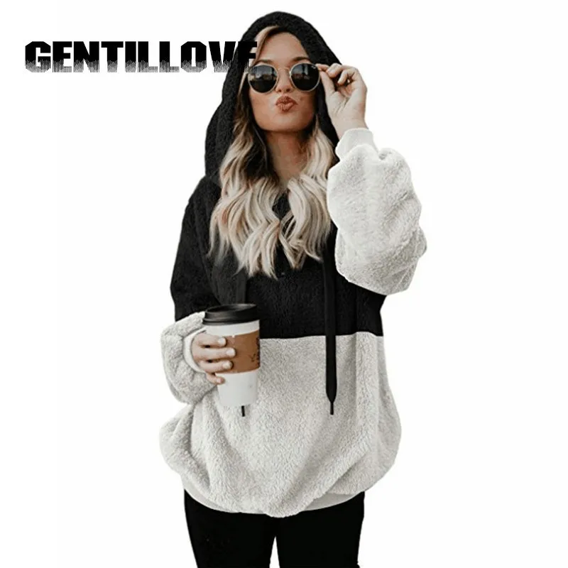 

Gentillove Women Casual Loose Sweatershirt Long Sleeve Sweatshirt Female Plush Hoodies Spring 2019 Pullover 5XL Top Clothes