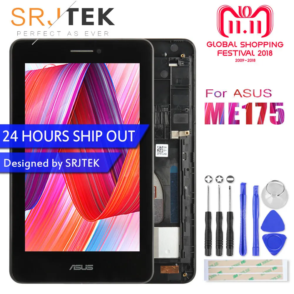 Original Parts For For Asus MeMO Pad HD7 ME175CG ME175 K00Z LCD Display Matric Touch Screen Digitizer Sensor Assembly with Frame Original Parts For For Asus MeMO Pad HD7 ME175CG ME175 K00Z LCD Display Matric Touch Screen Digitizer Sensor Assembly with Frame