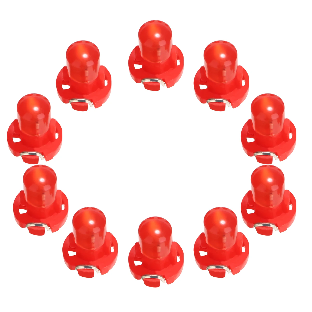 

10PCS/Set T3 LED Car Light Bulb Cluster Gauges Dashboard Red Instruments Panel Climate Base Lamp Lights