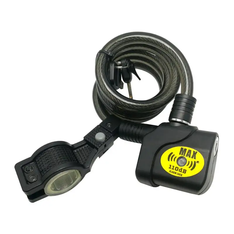 Durable 120cm 110dB Bike Bicycle Alarm Lock with 2 Keys Long Braided Alloy Steel Cable Mountain Accessory | Спорт и развлечения