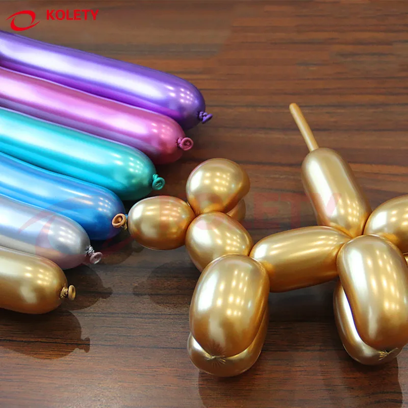 

50pcs Metallic Latex Balloons Long Shape Metal Chrome Magic Tying Twisting Balloon Baloon Wedding Birthday Decoration Supplies
