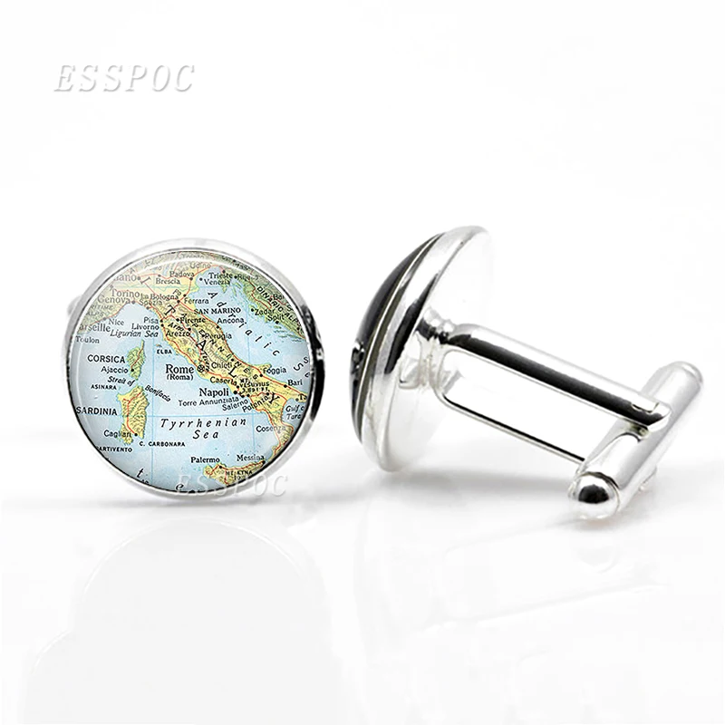 

Europe Countries Map Cufflinks Italy France Scotland Poland Fashion Business Party Cuff Button Cuff Links Jewelry Gift For Men