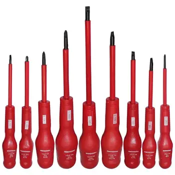 

9pcs Manual Insulation Phillips Slotted Screwdriver Set Cross Straight Screw Driver Maintenance Tool Kit for Bicycle etc.