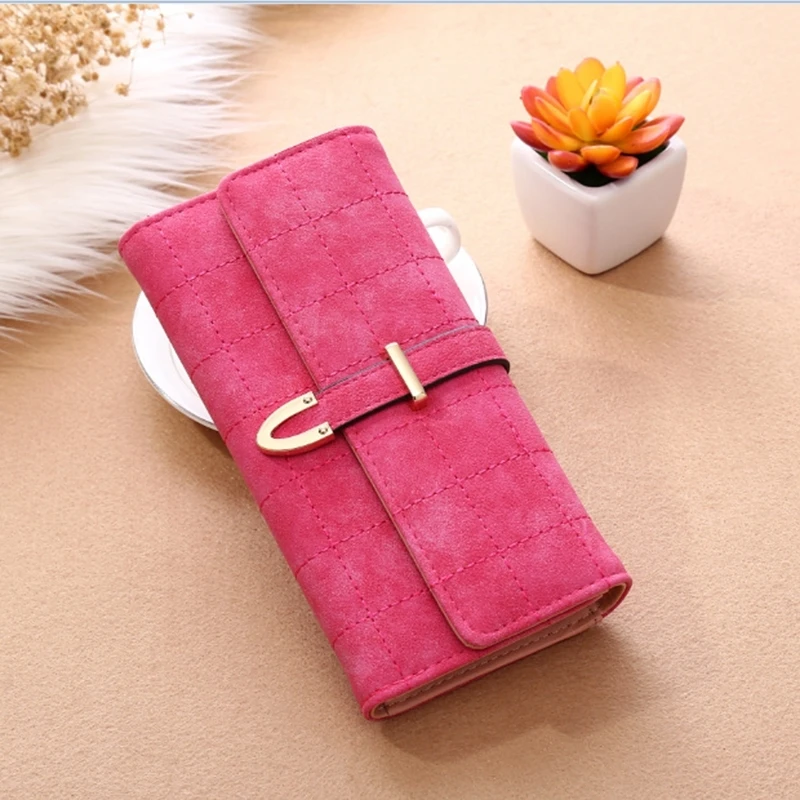 

Women's Wallet Korean Version Matte Lingge Ladies Long Wallet Sewing Thread Ladies Hand Bag Wallet