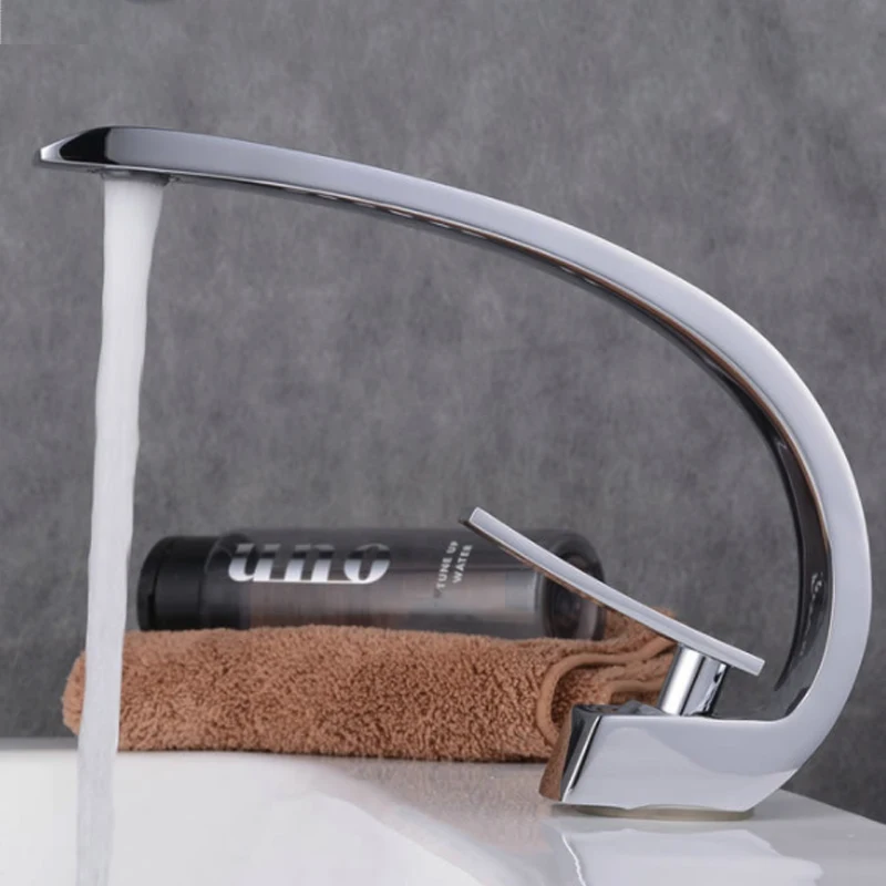 

New Bath Basin Faucet Brass Chrome Faucet Brush Nickel Sink Mixer Tap Vanity Single Handle Hot Cold Water Bathroom Faucets