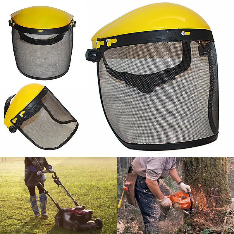 

Safety Helmet Hat with Full Face Mesh Visor for Logging Brushcutter Forestry Protection Mesh Safety Helmet Mower