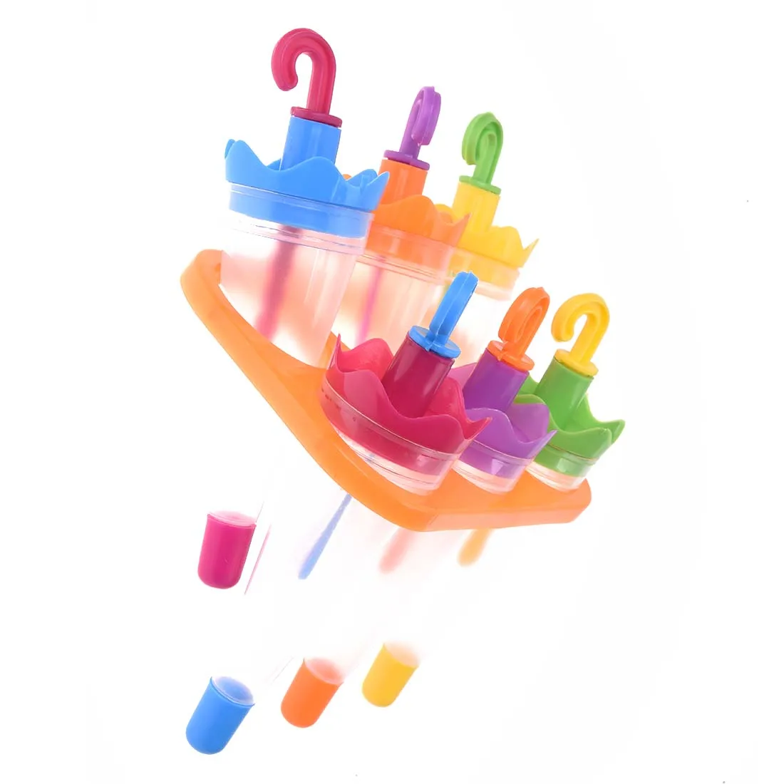 

Hot TOD-6 x Umbrella 6 Cell Frozen Ice Cream Pop Mold Popsicle Maker Lolly Mould Tray