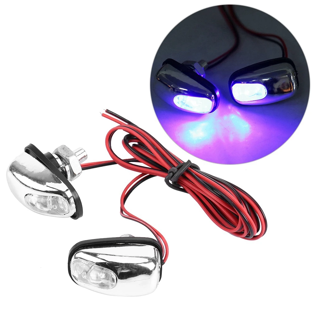 1 par de limpiaparabrisas de luz LED para coche, boquilla de pulverización de agua para parabrisas, lámpara de lavadora de 12 V, luz LED azul para coche