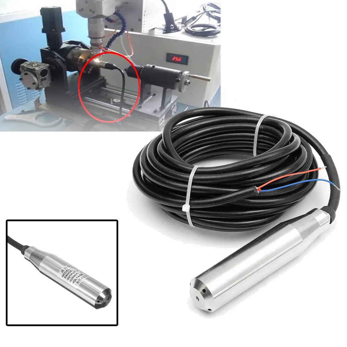 

DC 24V Submersible Level Transmitter Level Water Level Transducer Level Sensors 0-5mH2O/50kPa 6m Explosion-proof Cable