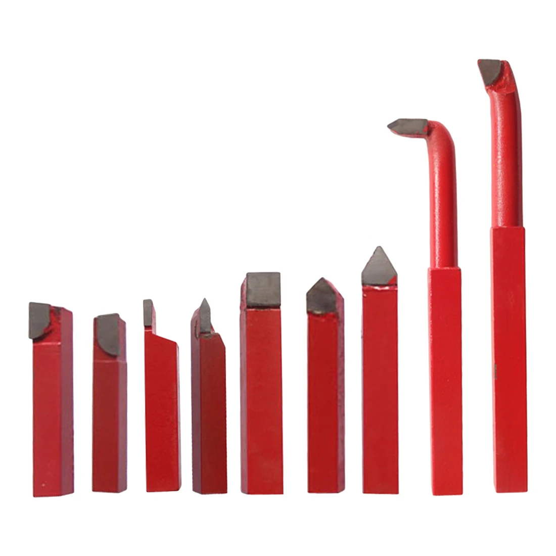 8x8mm Shank 9pcs/set Carbide Brazed Tip Tipped Lathe Cutter Tools High