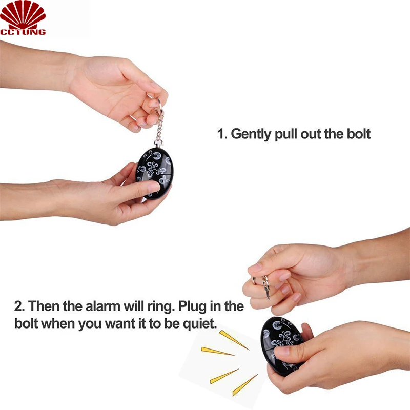 WaterProof 130db Song Alarm Siren Self Defense Emergency Personal Alarm Battery Built-in To Help Scare Off Fashion Decoration