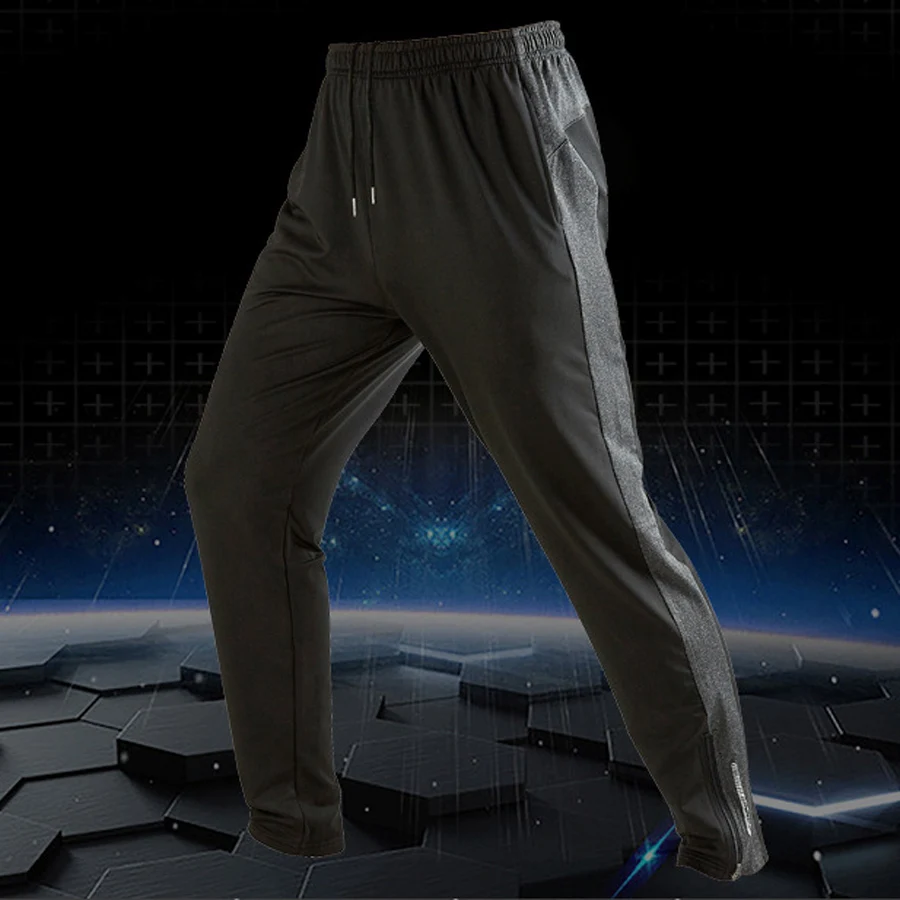 BESGO для мужчин боковой молнии Светоотражающие полосы Спортивные штаны карман шнурок свободные быстросохнущая дышащая фитнес тренажерный