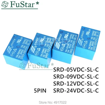 

5PCS/lot Relays SRD-05VDC-SL-C SRD-12VDC-SL-C SRD-24VDC-SL-C SRD-09VDC-SL-C 05V 09V 12V 24V 10A 250VAC 5PIN T73