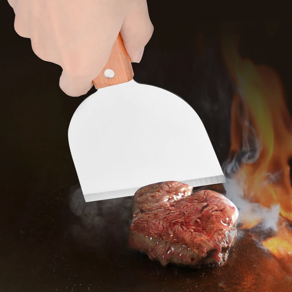 

Stainless Steel Barbecue BBQ Grill Scraper Kitchen Cooking Steak Fried Shovel Pancake Flipper Barbecue Tools Supplies