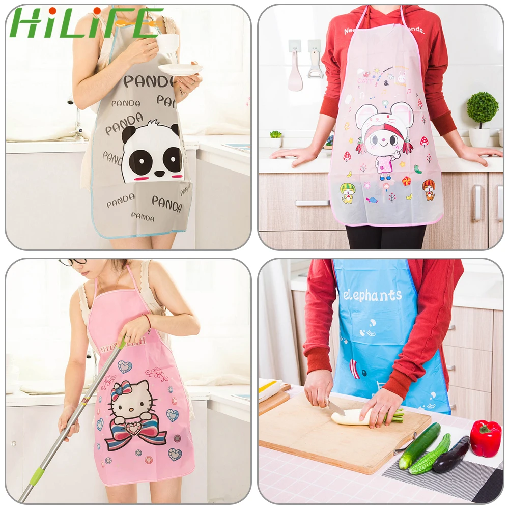 

HILIFE Fashion For Man Woman Cartoon Animal PVC Waterproof Aprons Cute Cooking Apron Home Kitchen Chef Restaurant Waiter Apron