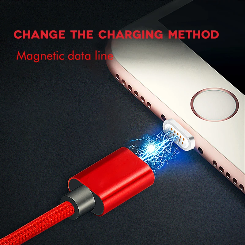 USB مغناطيسي صغير كابل و USB نوع C كابل بيانات ل فون مزامنة النايلون مضفر LED مؤشر المغناطيس كابل الشاحن USB C