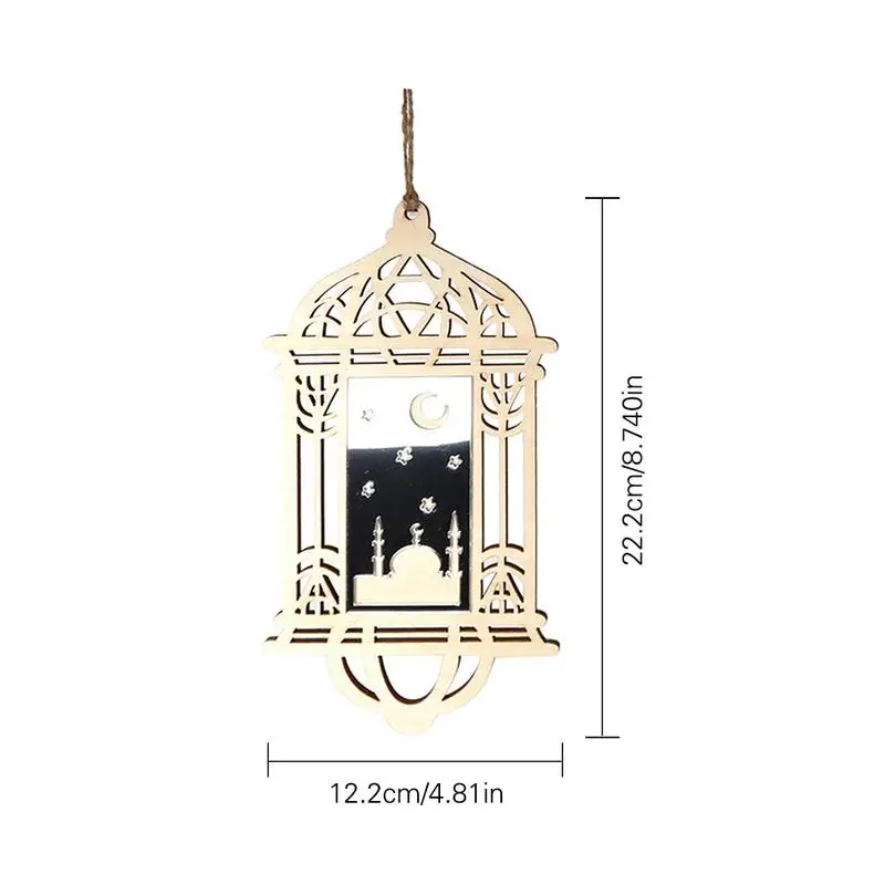 DIY Eid Mubarak зеркальный фонарь Pedant мусульманское Домашнее Украшение Фанера полое