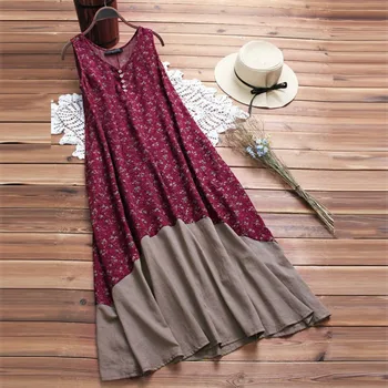 

New Summer Maternity Dresses Vestido Sleeveless Cotton Pregnancy Dress Fashion V-neck Print Casual Wear Bohemian Pregnancy Dress