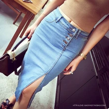 Джинсовые Юбки миди, женские джинсы, летняя юбка-карандаш, высокая талия, сексуальная Корейская обёрточная юбка, облегающая юбка