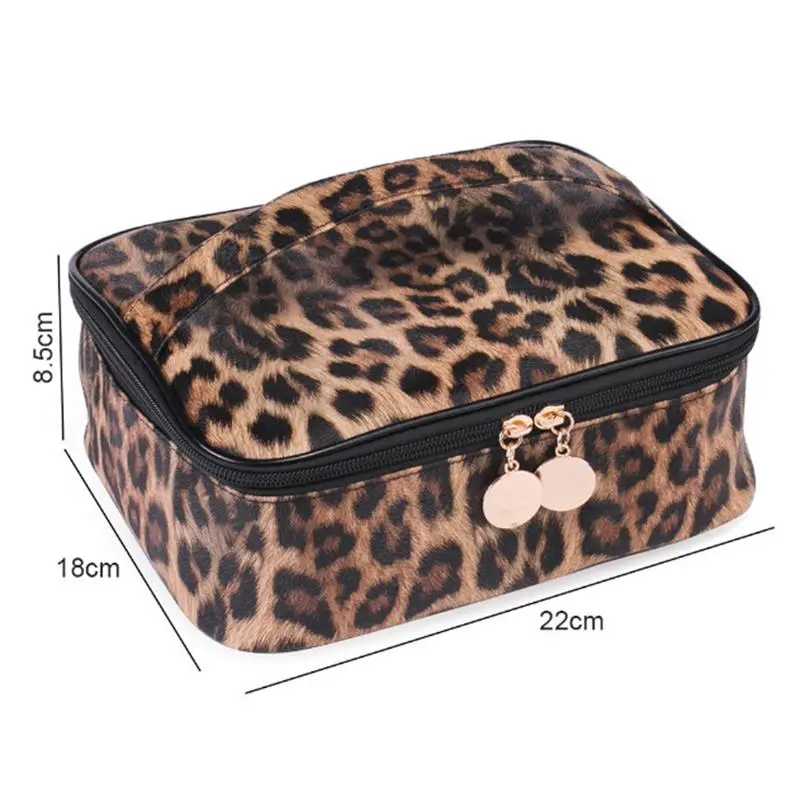 Leopard Print Pu Cosmetic Bag Multi Functional Waterproof Large Leopard Print Pu Cosmetic Bag Multi