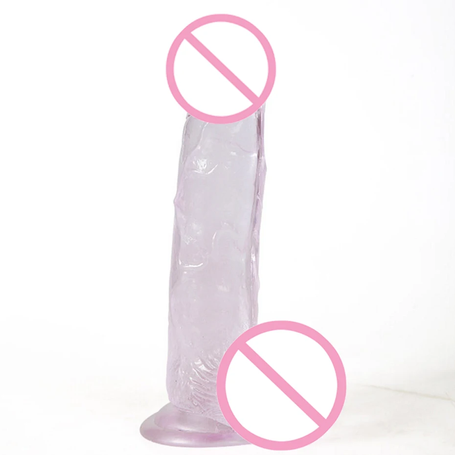 Giocattoli sessuali per uomo, dildo finto realistico grande in silicone trasparente, cristallo, vetro, forte ventosa, dildo per donne_voghion.com