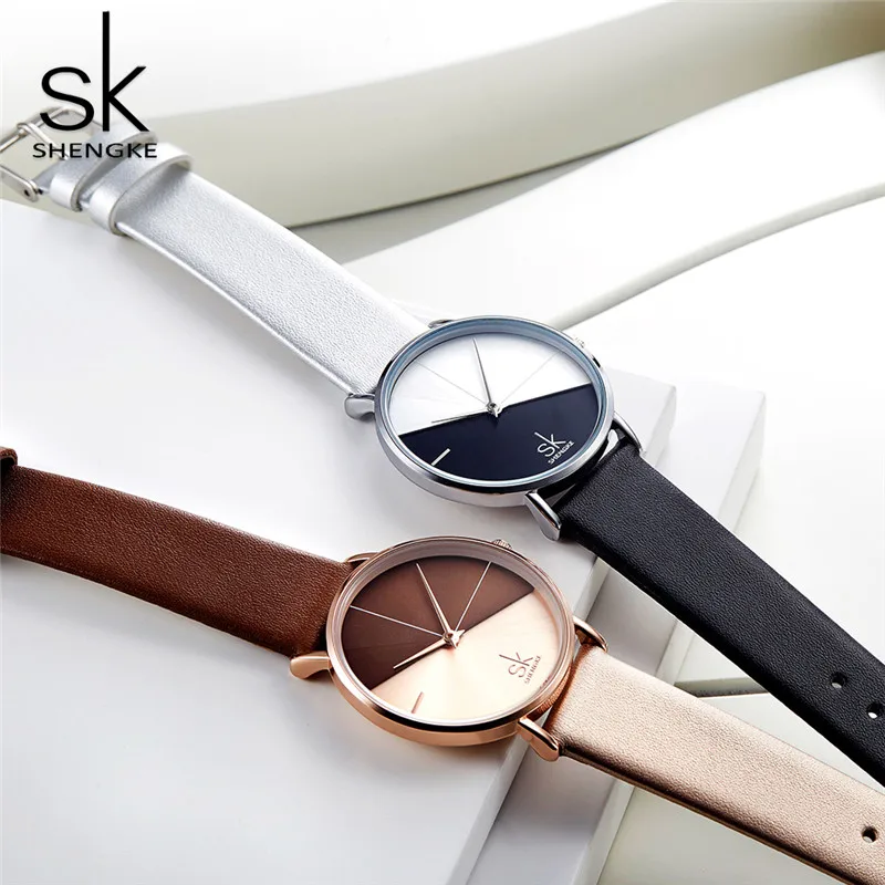

SK Watches Women Luxury Top Brand Shengke Leather Quartz Watches Reloj Mujer Ladies Wrist Watch Female Clock Relgio feminino