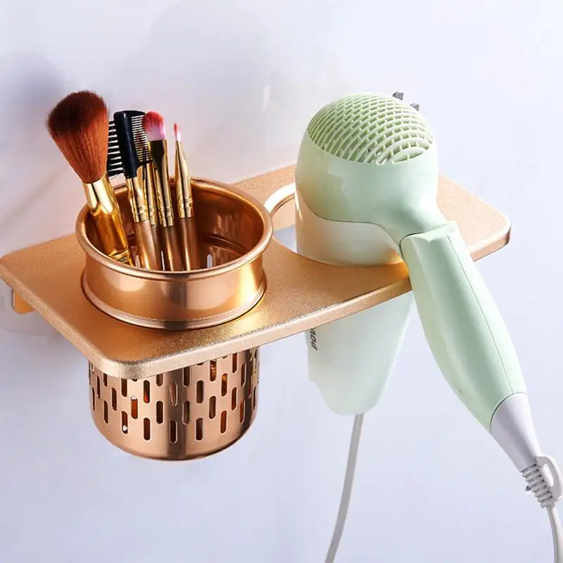 

Punch-free hair dryer rack bathroom shelf bathroom wall mount storage hair dryer rack