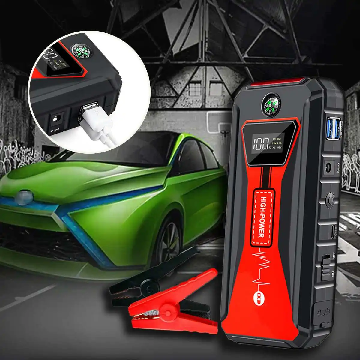 89800mAh Car Jump Starter Power Bank Multifunction Emergency Charger Battery Power Bank Pack Booster 12V Starting jumper Device