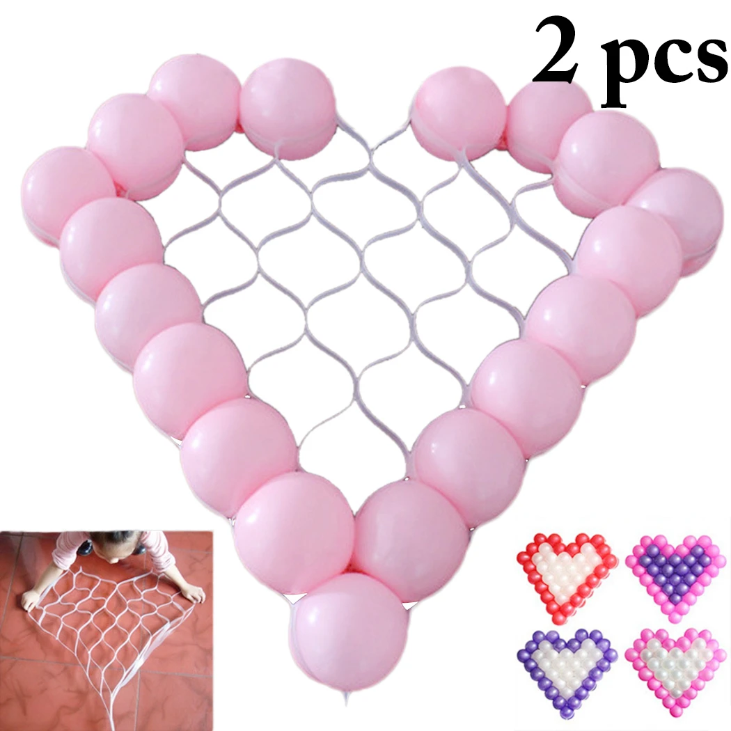 

2PCS Balloon Grid Heart Star Shape Net Balloon Holder Party Wall Decorations for Wedding Party