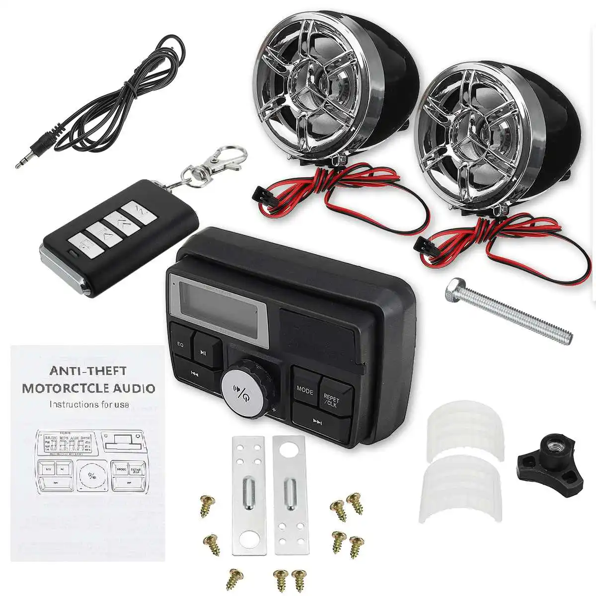 

bluetooth Motorcycle Motorbike Handlebar Audio Radio System USB SD FM Radio Stereo MP3 Speakers for Honda for Suzuki Waterproof