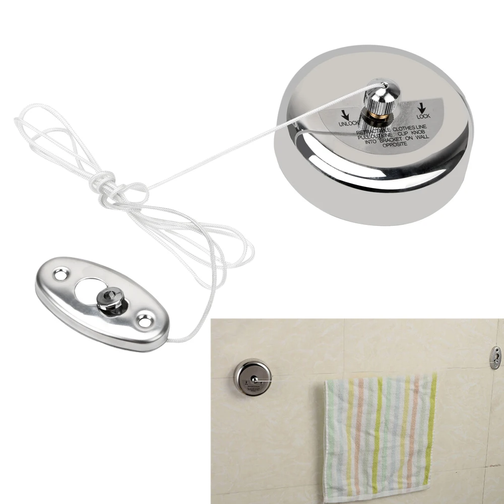 

Home Storage Portable Stainless Steel Clothes Drying Rack Rope Retractable Clotheslines Laundry Hanger Clothes Dryer Organiser