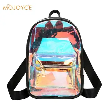 

Women Laser Backpack School Backpacks Hologram Student School Bags For Teenage Girls Holographic Shoulder Bag mochila feminina
