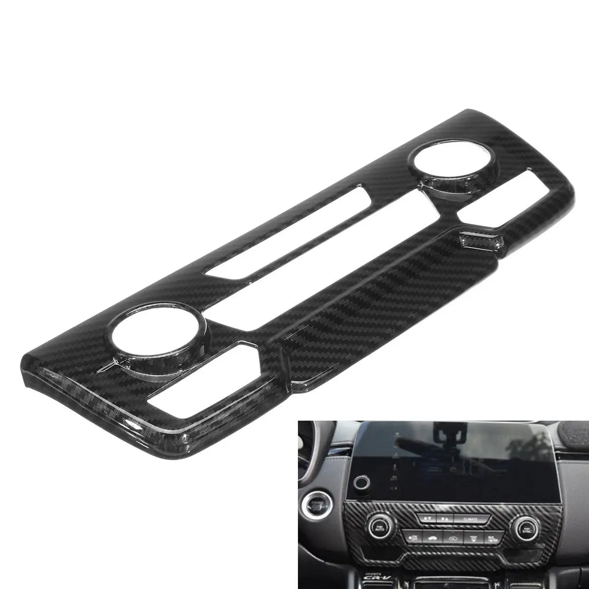 

New 1Pcs For Honda CRV For CR-V 2017 2018 Carbon Fiber Style Car Inner A/C Control Air Conditioning Panel Cover Trim