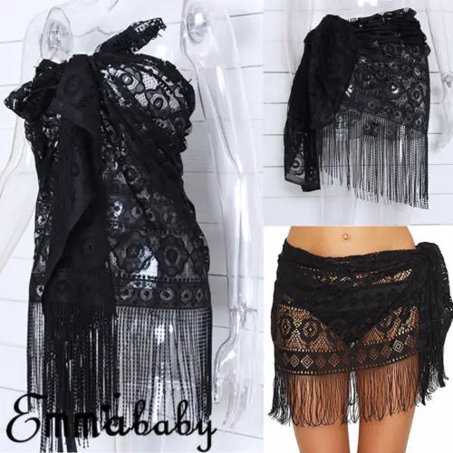 black bathing suit sarong