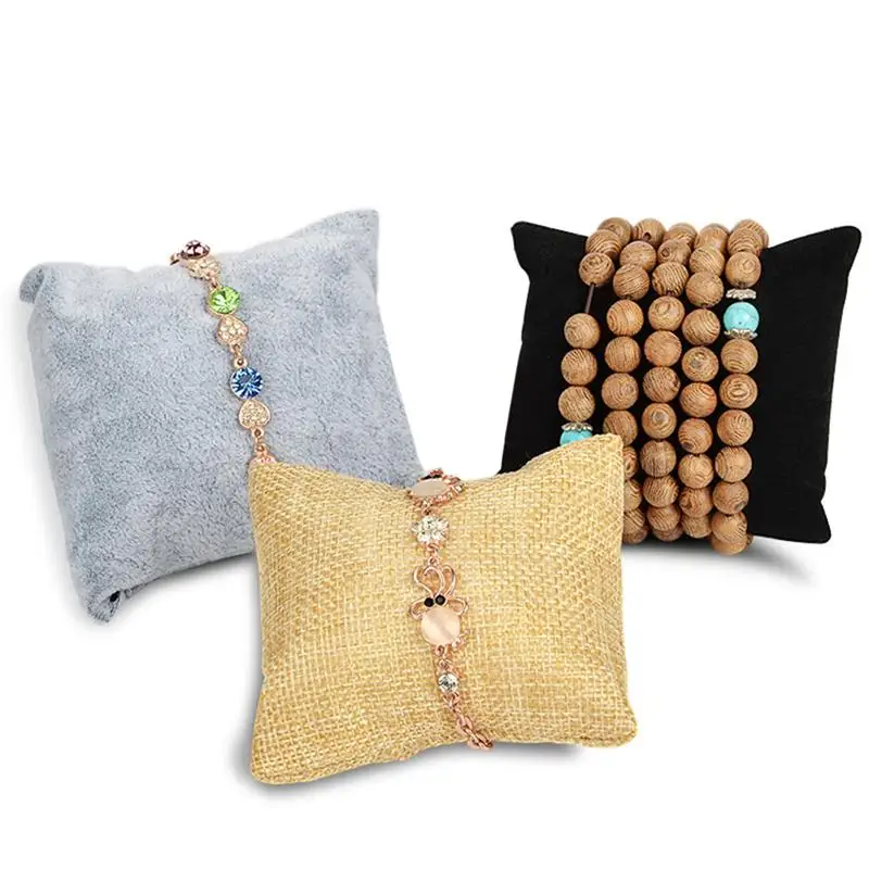 6 Pcs Small Jewelry Display Pillow Velvet Bracelet Bangle Chain Pillow