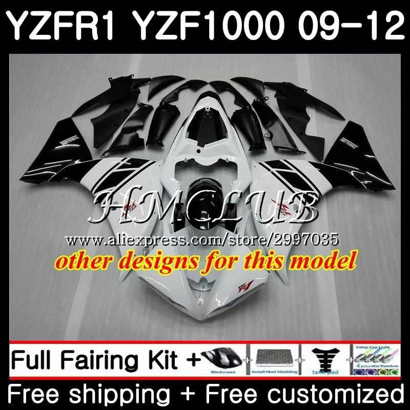 Bodys для YAMAHA YZF 1000 R1 2009 2010 2011 2012 9HC.9 R 1 YZF1000 YZFR1 09 10 11 12 синие белые