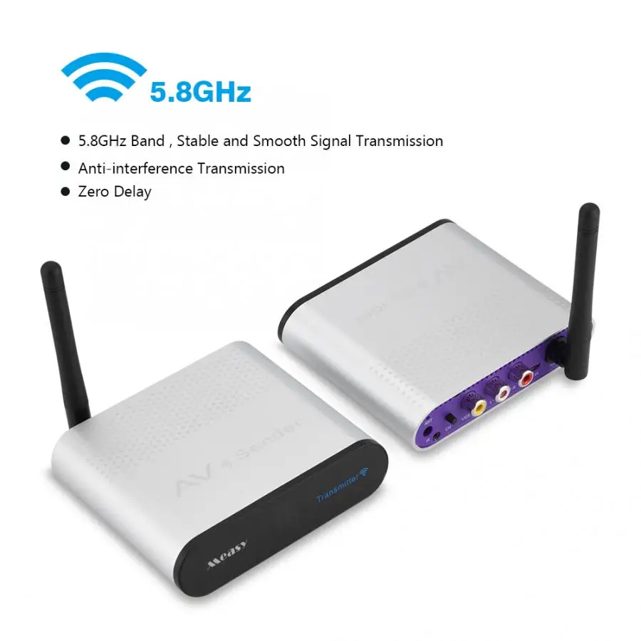 

Measy AV530 5.8G Wireless AV Transmitter Receiver Audio Video SD TV AV Signal Sender receiver Go Through Wall 300M / 1000FT